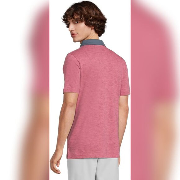 NWT Mens Travis Mathew Size M Rose Wine Common Interest Collar Golf Polo Shirt - Picture 2 of 7